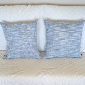 Rodeo Home Set Of 2 Down Filled Blue Accent Pillows.